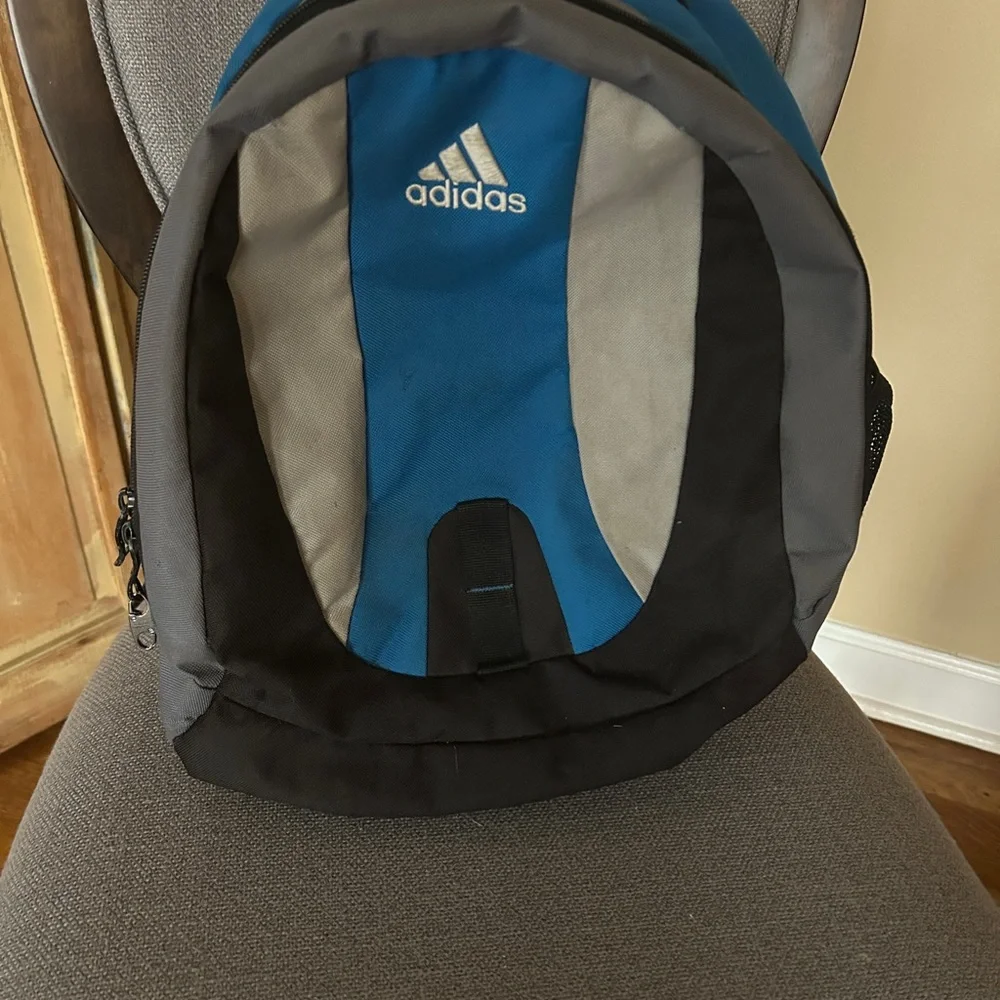 Adidas Gray and Blue Men's Backpack - Picture 1 of 5